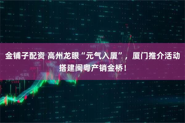 金铺子配资 高州龙眼“元气入厦”，厦门推介活动搭建闽粤产销金桥！