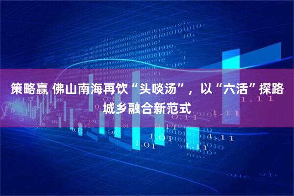 策略赢 佛山南海再饮“头啖汤”，以“六活”探路城乡融合新范式